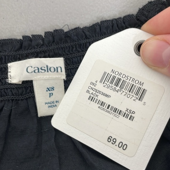 Caslon Dress Womens X Small Black Cream Embroidered NWT Sheath Bohemian - Picture 13 of 17